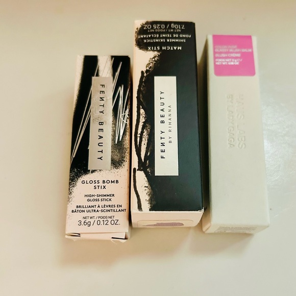 HUDA & Fenty LOT! glassy blush balm, gloss bomb stick & match stix!!! - Picture 2 of 6